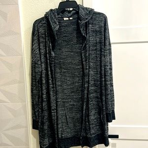 EUC hooded Heather black lounge sweater